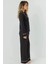 Kadın Gömlek Yakal Ekstra Yumuşak Rahat Kesim Uzun Kollu Pijama Takımı Black 3