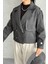Kaşe Kumaş Bomber Mont - Antrasit 3