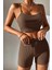 Kadın Kahverengi Şortlu Kaşkorse Gecelik Takım 5