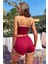 Kadın Bordo Askılı Crop Top ve Şortlu Gecelik Takım 4