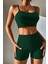 Kadın Yeşil Şortlu Kaşkorse Gecelik Takım 4
