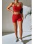 Kadın Kırmızı Şortlu Kaşkorse Gecelik Takım 3
