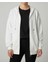 Sweatshirt Kapüşonlu Fermuarlı Beyaz Unisex 4