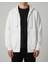 Sweatshirt Kapüşonlu Fermuarlı Beyaz Unisex 5
