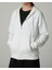 Sweatshirt Kapüşonlu Fermuarlı Beyaz Unisex 7