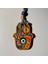 Nazar Boncuklu Fatıma Ana Eli Ahşap Desenli Dekoratif Hediyelik Duvar Süsü, 24 cm Hamsa Bereket 2