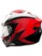 T-15 Shock Kapalı Motosiklet Kaskı Siyah Kırmızı Beyaz 3