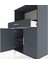 Hyperion Dolap 2 Raflı Tek Çekmeceli 2 Kapaklı 88X44X134 Antrasit-Antrasit 5