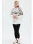 Kadın Oversize Yuvarlak Yakalı Jakar Garnili Sweatshirt 3