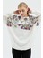 Kadın Oversize Yuvarlak Yakalı Jakar Garnili Sweatshirt 6