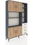 Arges Dolap 9 Raflı 4 Çekmeceli 4 Kapaklı 132X30X195 Antrasit-Çam/aytaşı 2