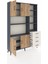 Arges Dolap 9 Raflı 4 Çekmeceli 4 Kapaklı 132X30X195 Antrasit-Çam/aytaşı 5