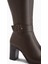 Jeen Hakiki Deri Kahve Topuklu Kadın Çizme 4