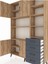 Arges Dolap 9 Raflı 4 Çekmeceli 4 Kapaklı 132X30X195 Çam-Çam/antrasit 4