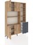Arges Dolap 9 Raflı 4 Çekmeceli 4 Kapaklı 132X30X195 Çam-Çam/antrasit 5