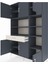 Hyperion Dolap 10 Raflı Tek Çekmeceli 6 Kapaklı 132X44X195 Antrasit-Antrasit/aytaşı 4