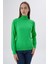 Kadın Yeşil %100 Organik Pamuk Balıkçı Yaka Triko Kazak TRIST-6103 4