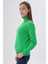 Kadın Yeşil %100 Organik Pamuk Balıkçı Yaka Triko Kazak TRIST-6103 8