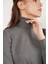 Kadın Koyu Gri %100 Organik Pamuk Balıkçı Yaka Triko Kazak TRIST-6103 5