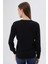 Kadın Siyah %100 Organik Pamuk V Yaka Triko Kazak Bluz TRIST-6102 9