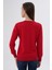 Kadın Kırmızı %100 Organik Pamuk V Yaka Triko Kazak Bluz TRIST-6102 9
