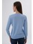 Kadın Mavi %100 Organik Pamuk V Yaka Triko Kazak Bluz TRIST-6102 9
