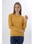 Kadın Hardal %100 Organik Pamuk V Yaka Triko Kazak Bluz TRIST-6102 7