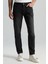 Saf Pamuk Slim Fit Siyah Denim Pantolon 1