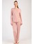 Kadın Pembe Renk Uzun Kollu Puantiyeli Pijama Takımı C5T0N1205 1