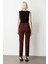 Beli Lastikli Bol Paça Pantolon Bordo 05035 4