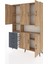 Arges Dolap 7 Raflı 4 Çekmeceli 5 Kapaklı 132X30X195 Çam-Çam/antrasit 3