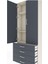 Arges Dolap 3 Raflı 4 Çekmeceli 2 Kapaklı 88X30X221 Aytaşı-Antrasit 5
