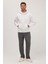 Erkek Regular Fit Klasik Kesim Normal Bel Geniş Paça Açık Gri Pantolon 4