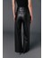 Wide Leg Deri Pantolon Siyah 7