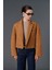 Cep Detaylı Oversize Kaşe Crop Ceket 1