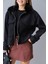 Siyah Yaka Kürk Detay Ceket 4