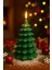 Yeni Yıl Noel Çam Ağacı Temalı Mum - Yılbaşı Sofra Süsü Dekorasyon El Yapımı Mum 13 cm 1