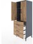 Hyperion Dolap 3 Raflı 3 Çekmeceli 2 Kapaklı 60X44X163 Antrasit-Çam 4