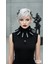 Kadın Siyah Fırfırlı Choker Kolye – Şerit ve Püskül Detaylı Trend Boyun Aksesuarı 4