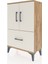 Arges Komodin 2 Raflı Tek Çekmeceli 2 Kapaklı 60X30X96 Çam-Aytaşı 3