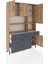 Arges Dolap 9 Raflı 4 Çekmeceli 4 Kapaklı 132X30X195 Çam-Çam/antrasit 5