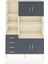 Hyperion Dolap 8 Raflı 4 Çekmeceli 4 Kapaklı 132X44X195 Aytaşı-Antrasit/antrasit 1