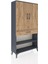Arges Dolap 4 Raflı Tek Çekmeceli 2 Kapaklı 88X30X163 Antrasit-Çam 2