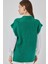Kadın Bdart Ribanalı Dokulu Rahat Fit Triko Yelek Zümrüt Yeşili 6