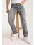 Erkek Pantolon Gri Regular Fit Fermuarlı Jeans 7