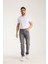 Erkek Pantolon Gri Regular Fit Fermuarlı Jeans 7