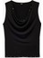 Slim Fit Metal Aksesuarlı Kolsuz Degaje Yaka Bluz 1