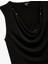 Slim Fit Metal Aksesuarlı Kolsuz Degaje Yaka Bluz 3