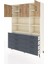 Hyperion Dolap 8 Raflı 8 Çekmeceli 3 Kapaklı 132X44X195 Aytaşı-Çam/antrasit 3