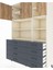 Hyperion Dolap 8 Raflı 8 Çekmeceli 3 Kapaklı 132X44X195 Aytaşı-Çam/antrasit 4